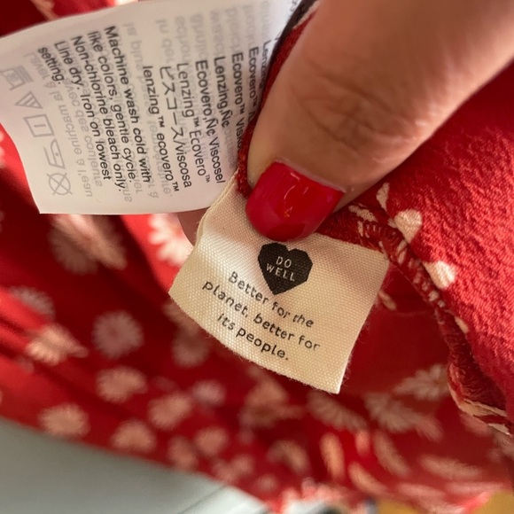 Madewell Red Dress with White Floral Design - Picture 7 of 10